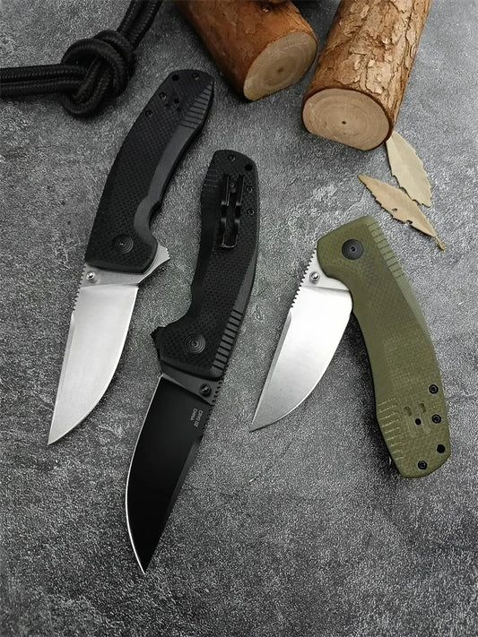 TAC XR Flipper Folding Knife – D2 Steel Blade, G10 Handle, EDC Tactical Utility Knife